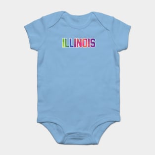 Illinois Jersey Letter Tie Dye Baby Bodysuit